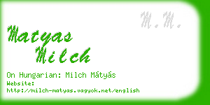 matyas milch business card